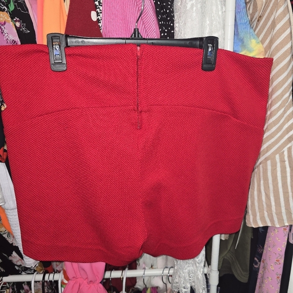 Torrid Red Textured Shorts 18 - Picture 4 of 5